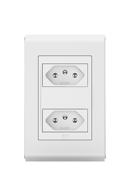 Kit 2 Tomadas 2P+T 20A + Placa e Suporte Refinatto Style BR Weg