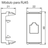 desenho tecnico modulo para rj45