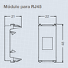 Desenho Técnico Módulo Para Conector RJ45 Esatta Branco Kit 2 Peças Weg
