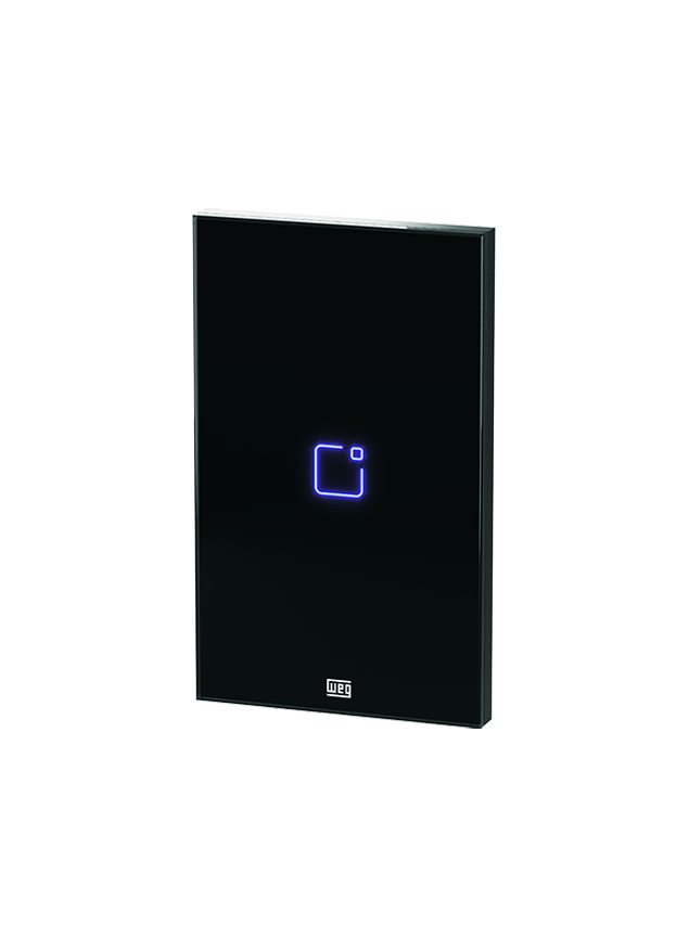 Interruptor Touch 4x2 1 Tecla Wi-Fi + RF Preto Weg Home