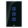Interruptor Touch 4x2 3 Teclas Wi-Fi + RF Preto Weg Home