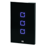 Interruptor Touch 4x2 3 Teclas Wi-Fi + RF Preto Weg Home
