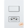 02 1 tecla simples tomada 10a placa e suporte 4x2 esatta weg